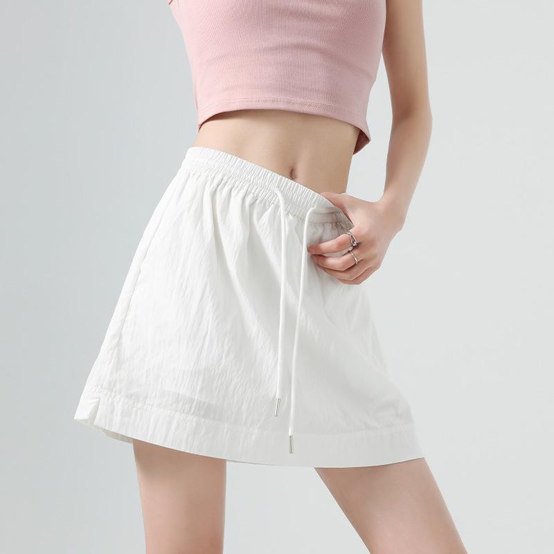 Korean Short Skirt White Skirt Women's Summer New Fashion Casual Anti-exposure Lining Skirt Straight Skirt