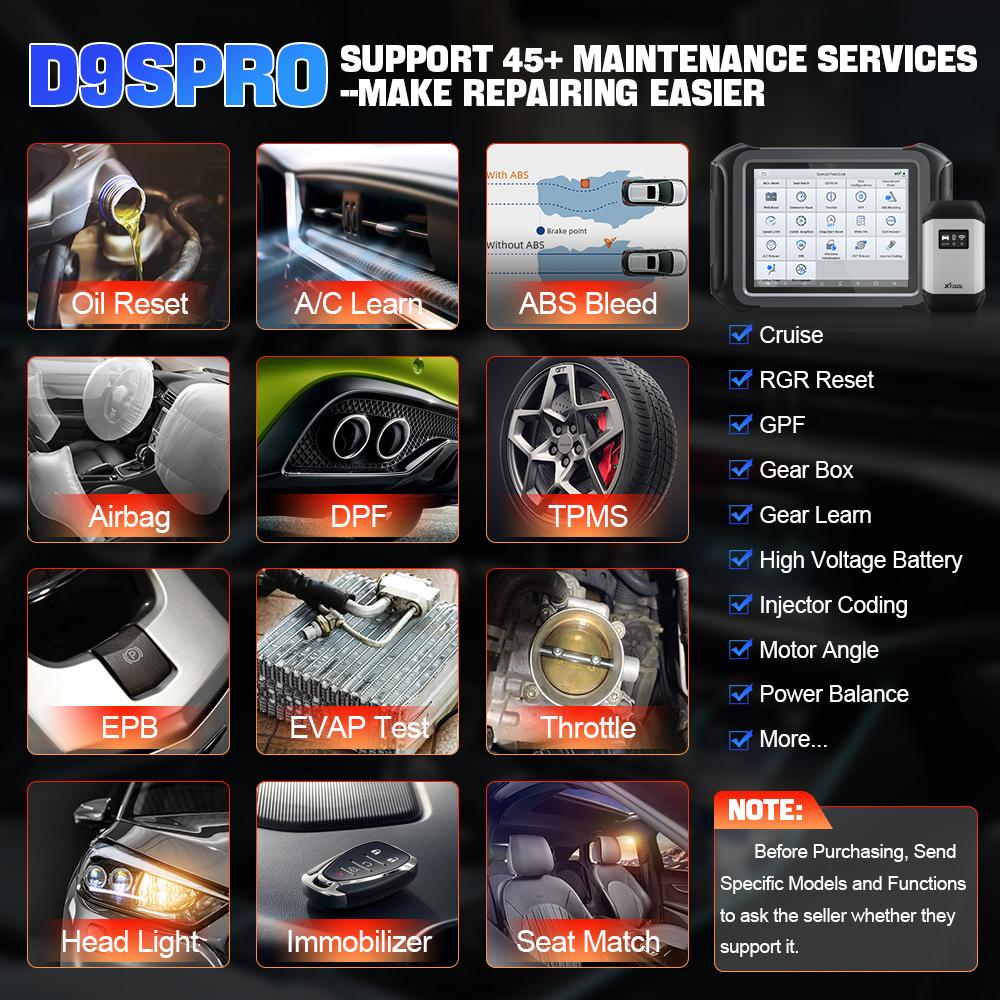 EU Warehouse XTOOL D9SPRO EU All Key Lost Programming Diagnostic Tool Car Bidirectional OBD2 Full System Scanner with 45+ Reset