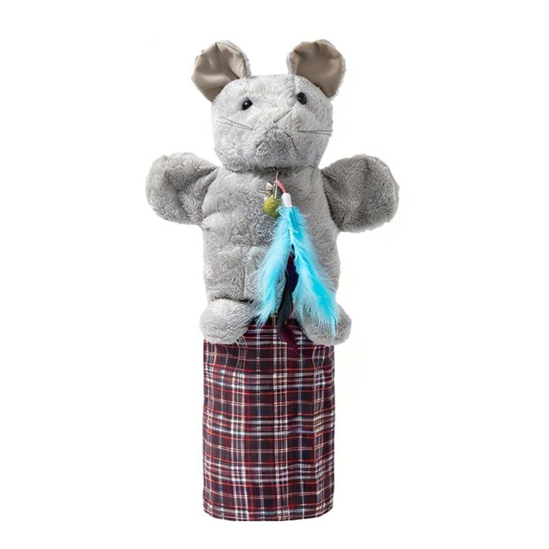 

Soft Fabric Cats Wrestler Puppet Toy With Furry Construction For Scratching Play And Living Room Display 1