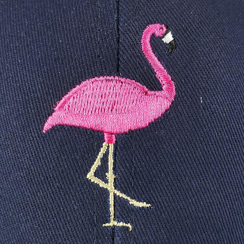 Unisex Cotton Flamingo Embroidered Baseball Cap for Outdoor Activities