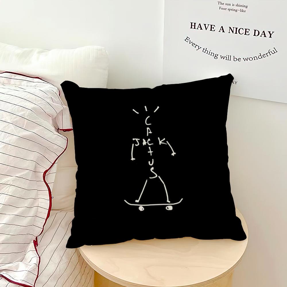Luxury T-Travis S-Scott Cushion Cover Room Home Sofa Living Office Coffee Shop Car Printing Decoration Nordic Simplicity Cover