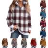 Top Blusa Casual da Donna a Quadri con Collo e Maniche Lunghe per l'Uso Quotidiano