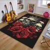 "Skull King with Crown and Red Roses" Patterned Carpet, Non Slip Mat Suitable for Living Room and Bedroom Sofas