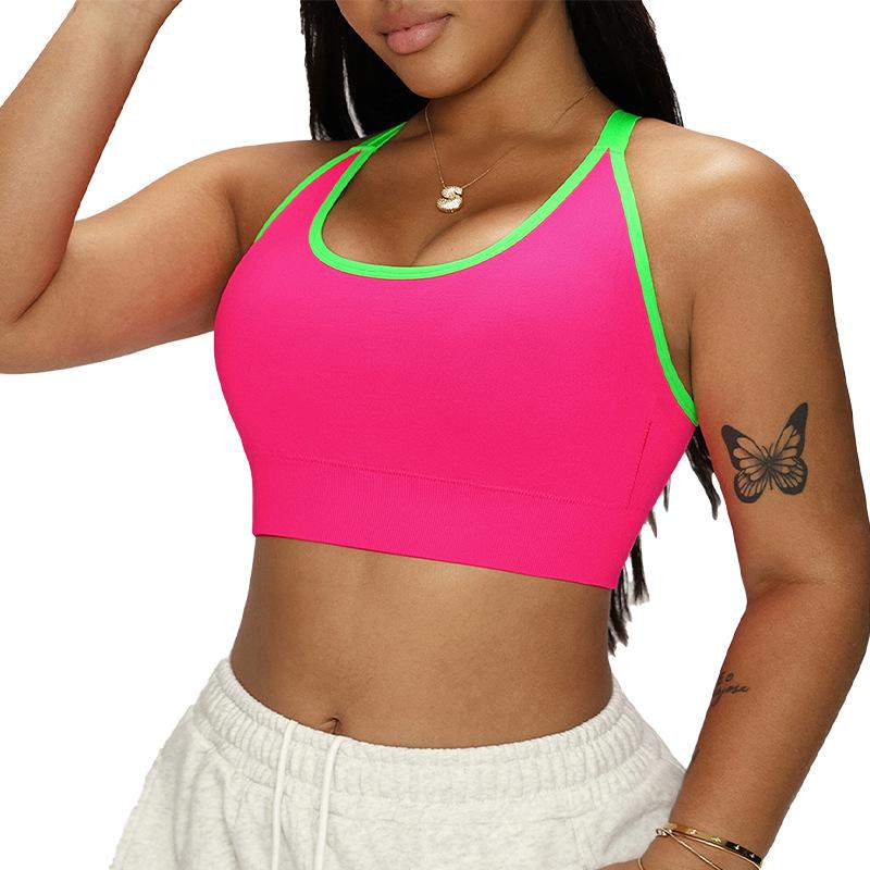 Women Wireless Cross Back Sports Bra For Yoga Fitness Workout Gym XL