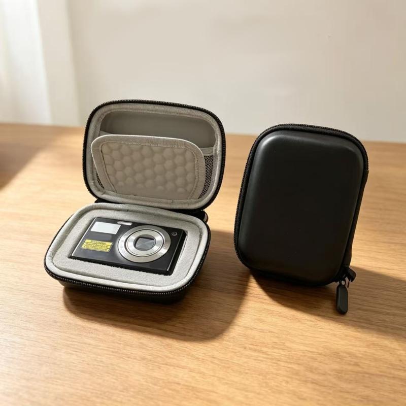 Camera Pouch With Handle Strap And Mesh Pocket Storage Bag Compactly Size Lightweight For Digital Cameras Protections