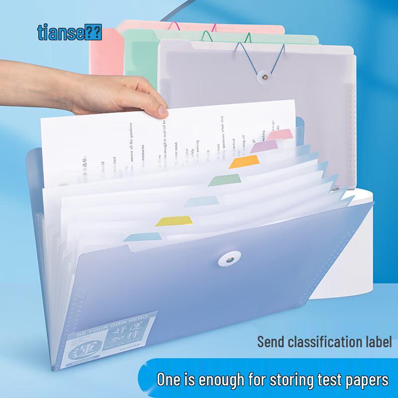 Tianse A4 8-Pocket Accordion File Organizer Single Pack