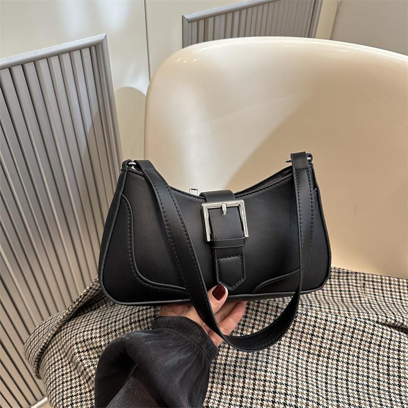 Stylish Korean Fashion Simple Shoulder Bag Versatile Crossbody Tote For Everyday Use In Black White Silver Brown And Khaki