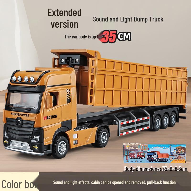 Extra-Large Alloy Dump Truck Toy for Kids - Engineering Vehicle & Excavator
