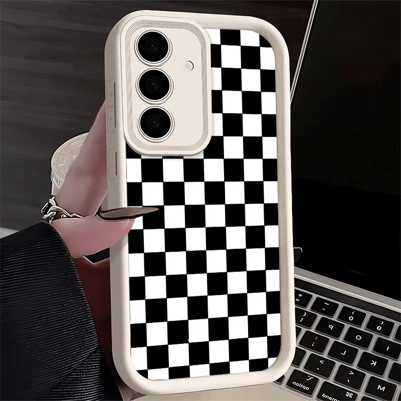 Phone Case for Samsung Galaxy A17 A16 A15 A14 A13 Retro Classic Chess Board Grid A56 A36 A26 A55 A35 A25 A54 A34 A24 A53 A33 A23