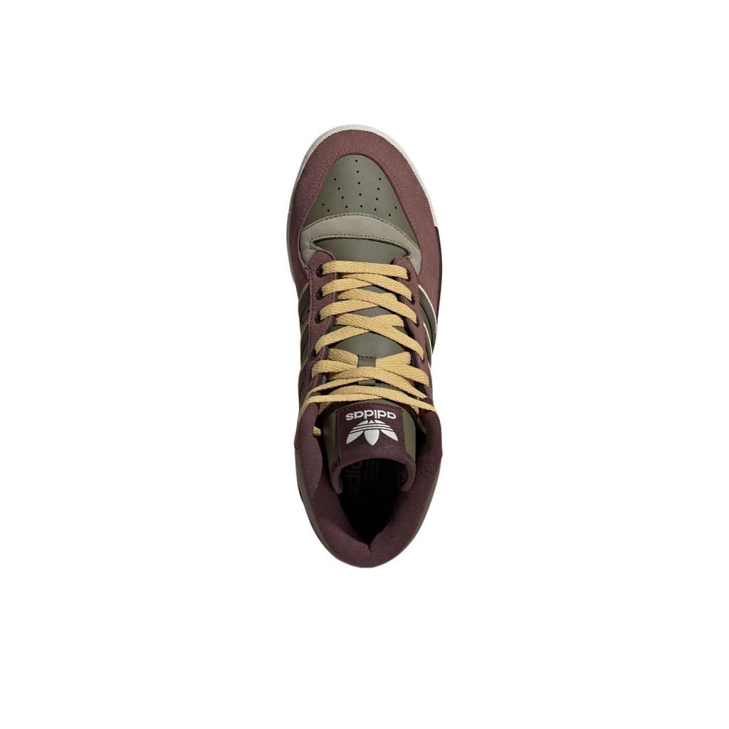 Adidas Originals Rivalry Mid Shoes Comfortable Non-Slip Durable High-Top Sneakers Unisex Shoes Brown Green JH9603