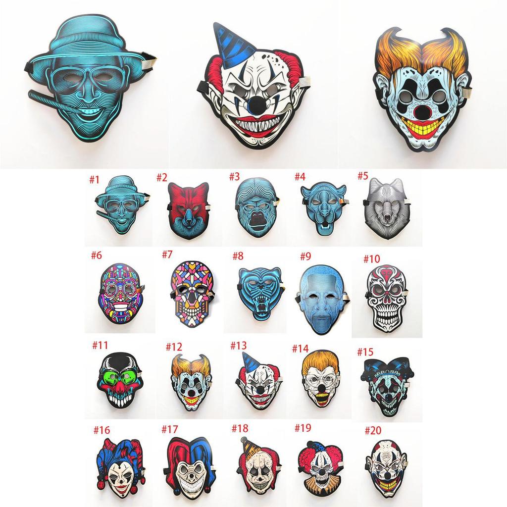 Premium Quality Sound Activated Led Mask For Halloween Dance Rave Edm Events