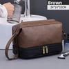 Vintage Luxury Double Layer Mens Wash Bag With Waterproof Pu Material For Travel And Daily Use