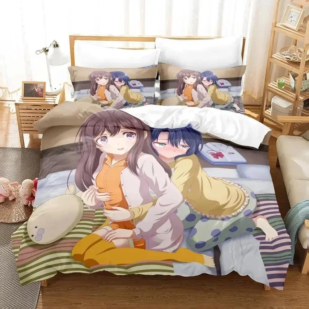 Adachi and Shimamura Bedding Set Cartoon Anime Three-piece Set Adult Kid Bedroom Duvet Cover Sets Comforter Bedding Sets Luxury