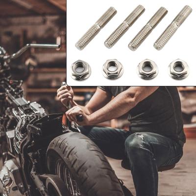 4x Motorcycle Exhaust Screws Nuts Spare Parts Replacement for Evolution