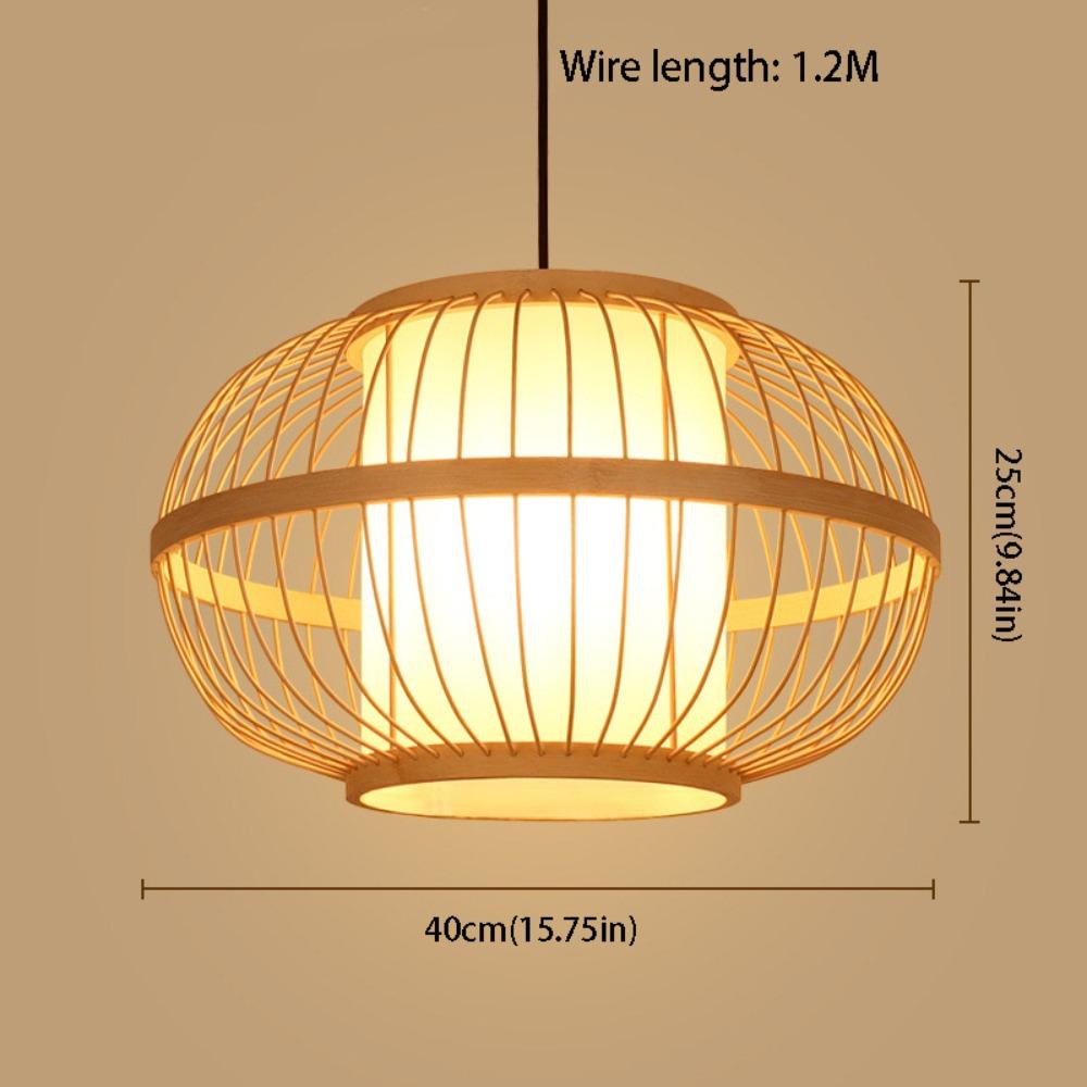 Woven Rattan Pendant Lamp Hand Knitted Ceiling Light Rural Handmade Wicker Chandelier Bedroom