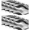4/6/8 Pezzi Tovagliette Astratte Geometriche, 12,99 X 17,72 Pollici Nero Puro, Grigio Scuro, Grigio Chiaro E Bianco Gradiente E Blocchi di Colore Ondulati Sottobicchieri,