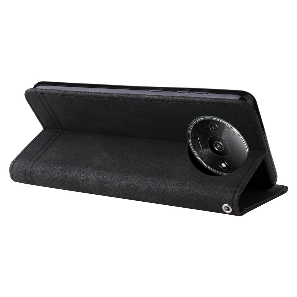 For Xiaomi Redmi A3 4G/Poco C61 4G Leather Wallet Cases Skin Touch Phone Cover Stand with Strap
