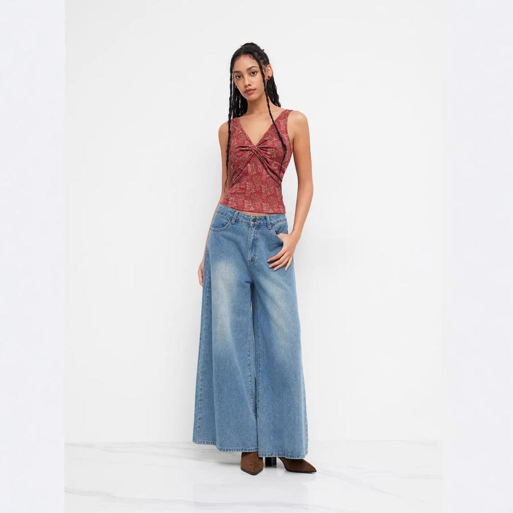 Damen ärmelloses Wickel-Tanktop mit Blumenmuster, V-Ausschnitt, figurbetont, kurz, Camisole, sexy Y2K, Urlaubs-Layering-Weste