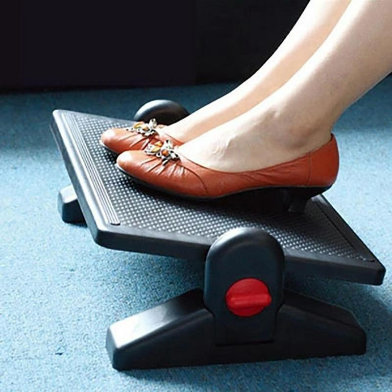Adjustable 16.3x11.8" Angle and Height Office Foot Rest Stool for Under Desk Support 2-Level Height Adjustment Black Ergonomic Footrest