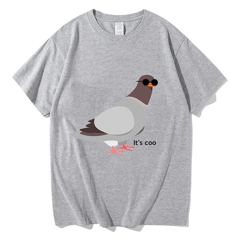 2026 Pigeon T Shirts Printing Merch Unisex Tshirts Beach Pure Cotton Fashion Casual Aesthetic Harajuku Kawaii Short Sleeve Tops