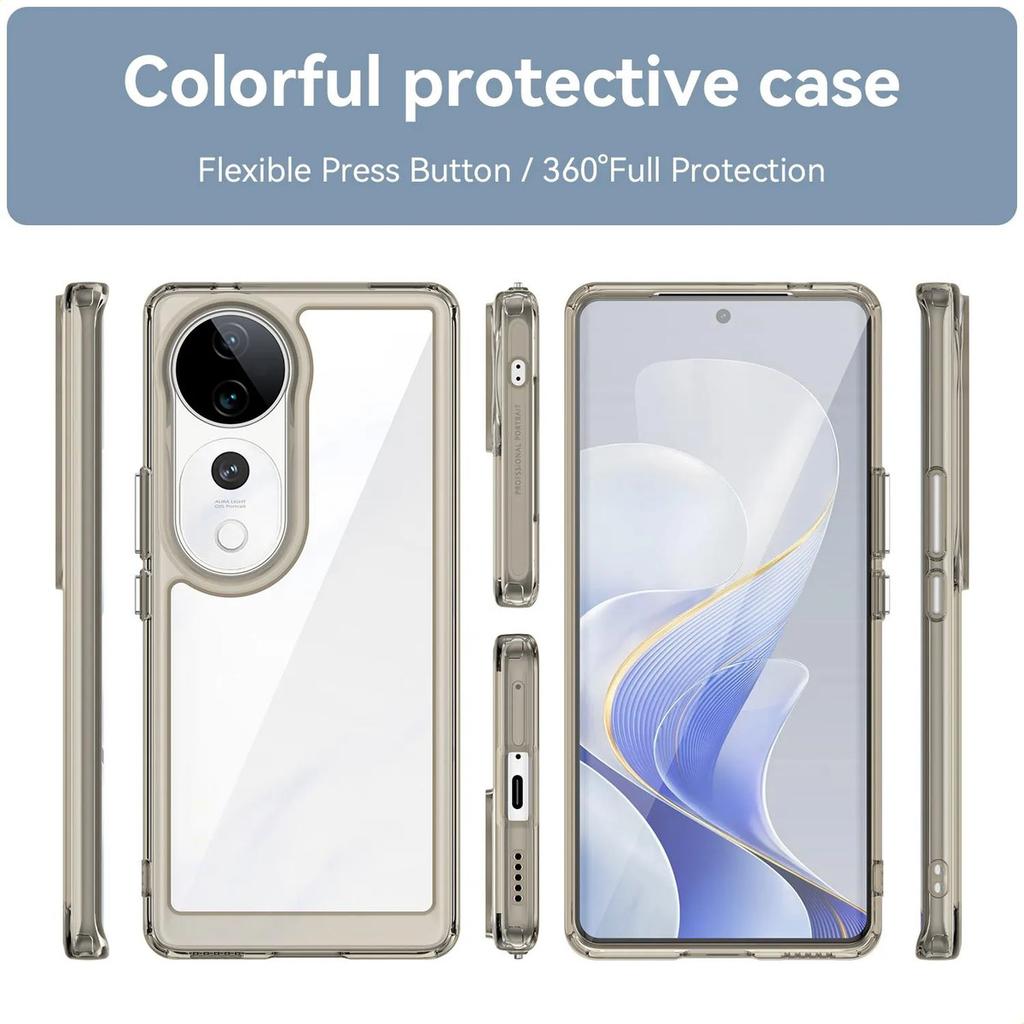 Phone Case For Phone Case For Vivo V40 5g,Clear Transparent Phone Case Cover For Vivo V40 5g