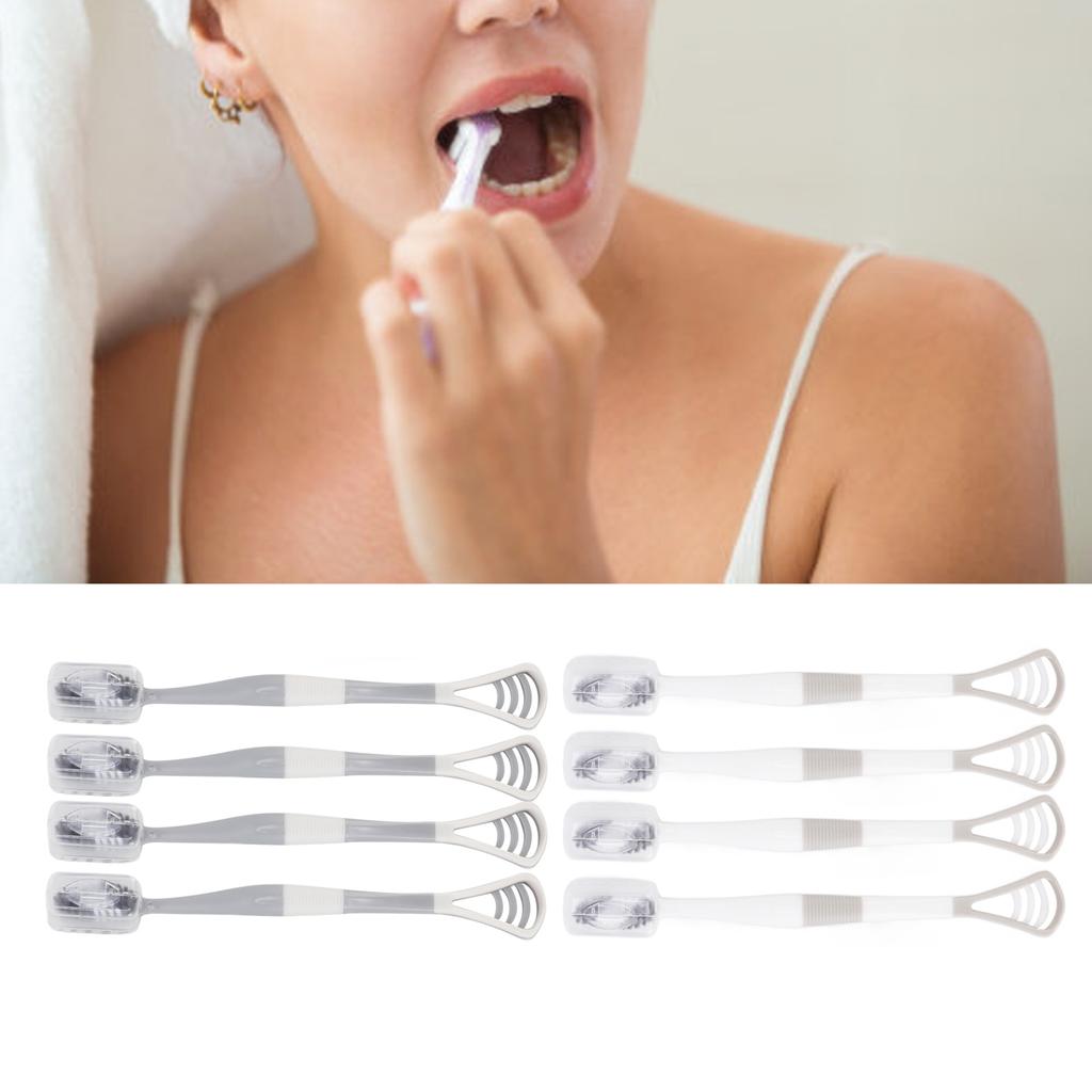 2 in 1 Tongue Cleaning Toothbrush Ergonomic Freshen Breath Healthy Oral Oral Cleaning Tools for All Ages