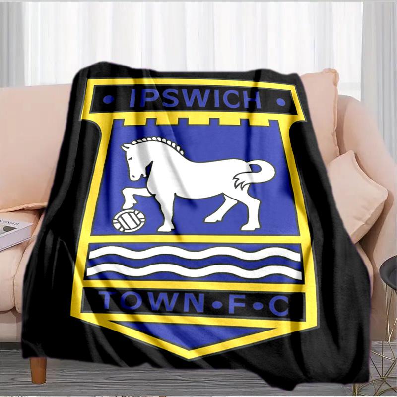 Town Football Club Crest Printed Throws Blanket Soft Flannel Blankets for Couch Bed Gifts for Men Women Picnic blanket Christmas gifts