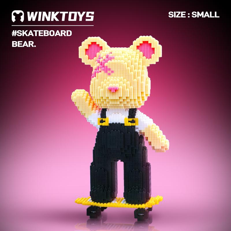 

Конструктор Bear, конструктор Winktoys, игрушки Bear, подарок на день рождения, подарок на праздник, строительные наборы, образовательные конструкторы, модное украшение, круто [S] Skateboard Bear