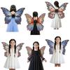 Butterfly Fairy Wings for Adult Women Elf Princess Dress-Up Costume Angel Cosplay Accessory for Halloween Parties Stage Performances