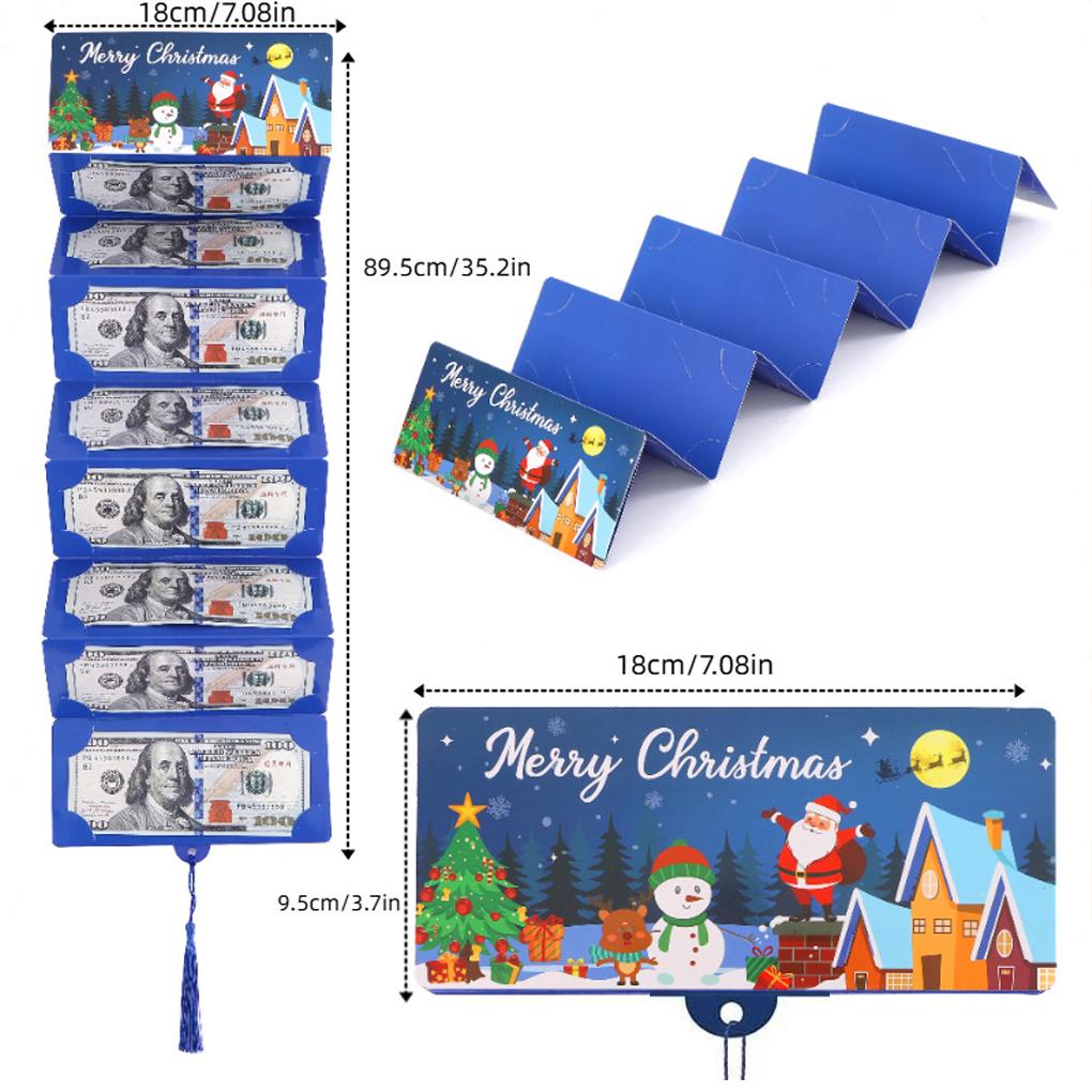 New Christmas Santa Claus Money Card Envelope Merry Christmas Decorations For Home 2025 Folding Banknote Card Navidad Noel Natal