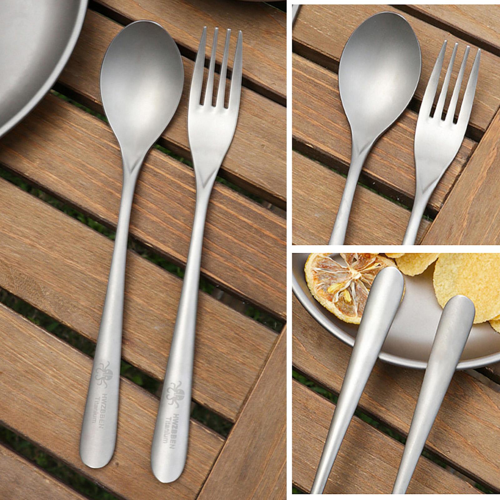 

Lightweight Titanium Spoon for Home Outdoor Camping Hiking Picnic Fork and Spoon