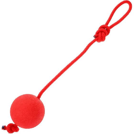 ABOOFAN Dog Ball On a Rope Rubber Rope Balls Tug Ball Toy for Medium and Small Dog Chew, Pull, Throw, Tug Medium