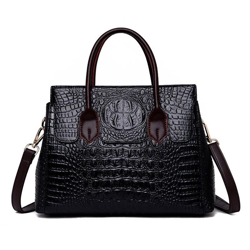 Elegant Yellow Pu Crocodile Textured Handbag For Women Versatile Everyday Tote Bag