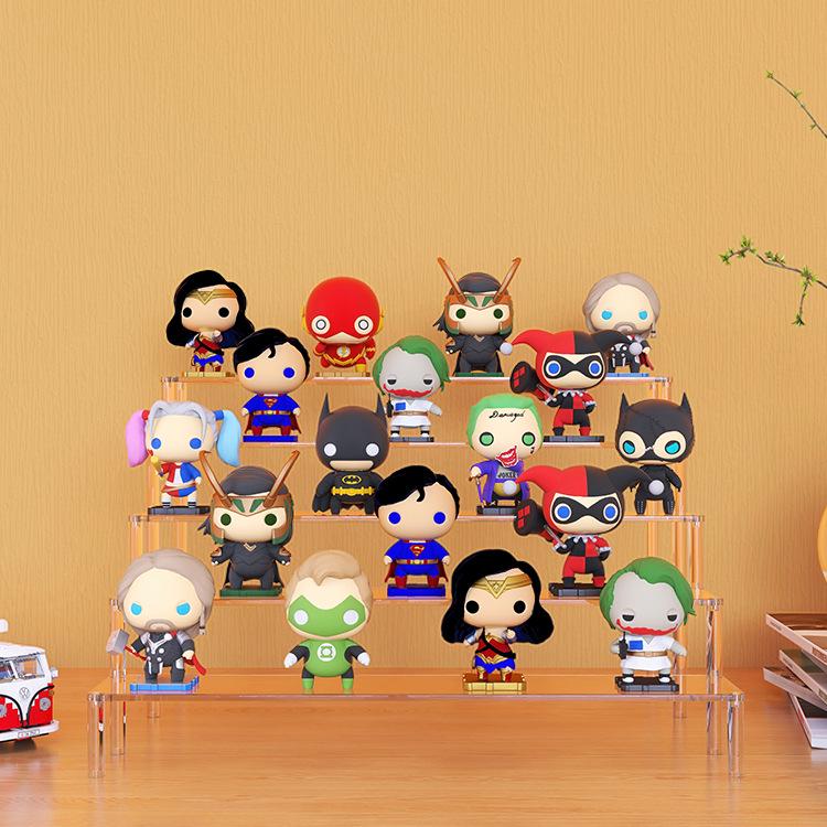 Acrylic Tiered Display Stand for Figurines and Blind Box Dolls - Transparent Home Organizer