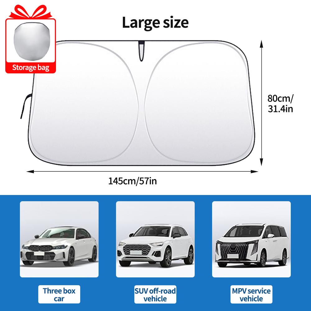 Car Sunshade Umbrella Parasol Cars Front Windshield with 360°Rotation Bendable Handle Car Sunshade for Summer Outdoor Protection