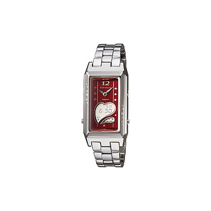 

Casio SHEEN Life Waterproof Quartz Movement Stainless Steel Strap Japanese and Korean Watch Women s Watch Red Dial SHN-6002D-4A2 червоний