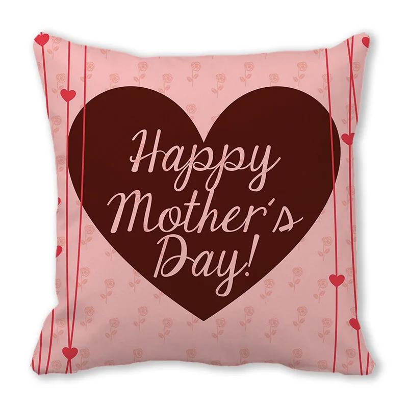 Love pattern cushion cover Happy Mother's Day Pillow Case Home Decorative Pillowcases Love Letter Throw Pillow cover 45x45cm