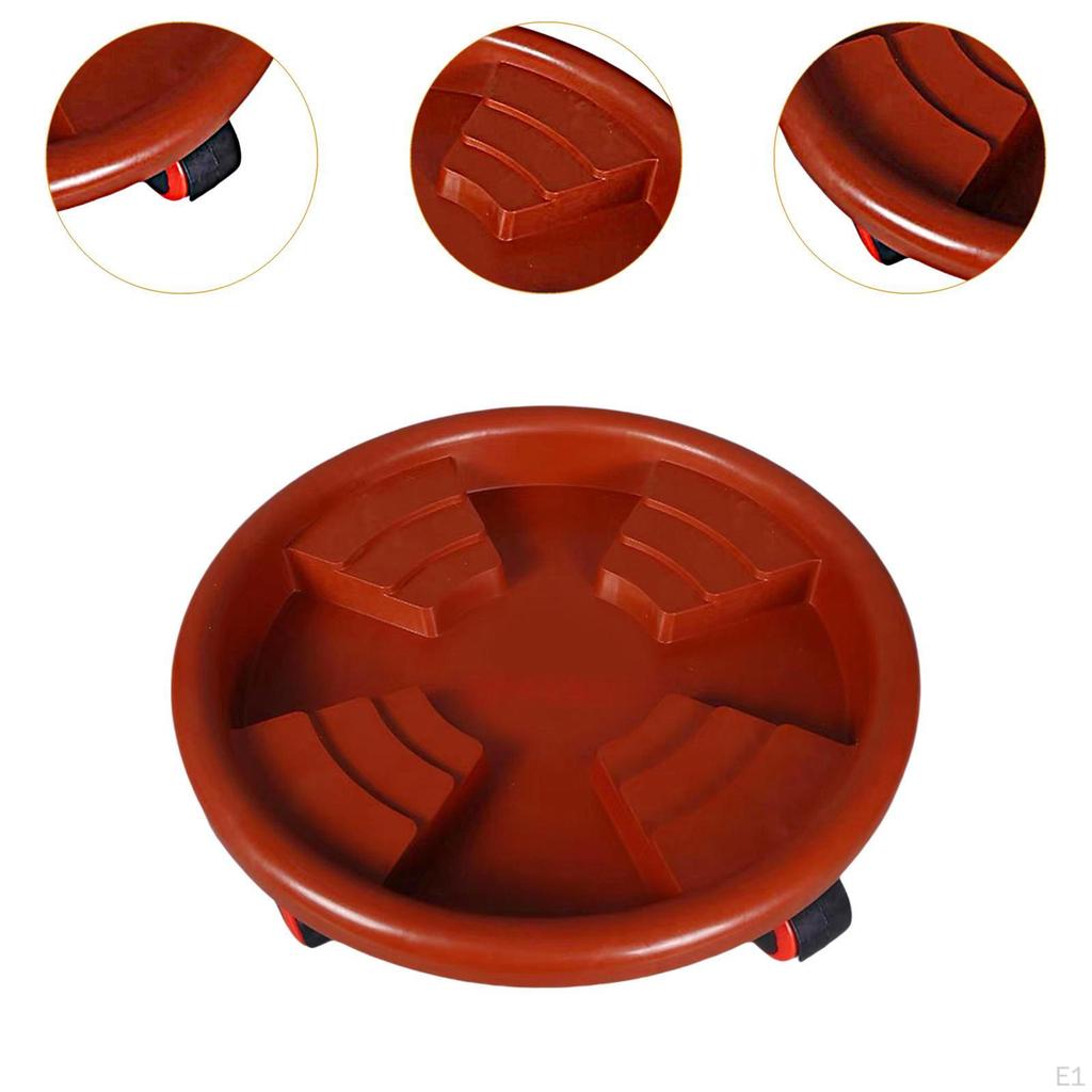 Garden Rolling Plant Stand with Wheels Multipurpose Convenient Round Flower Pot Mover Saucer