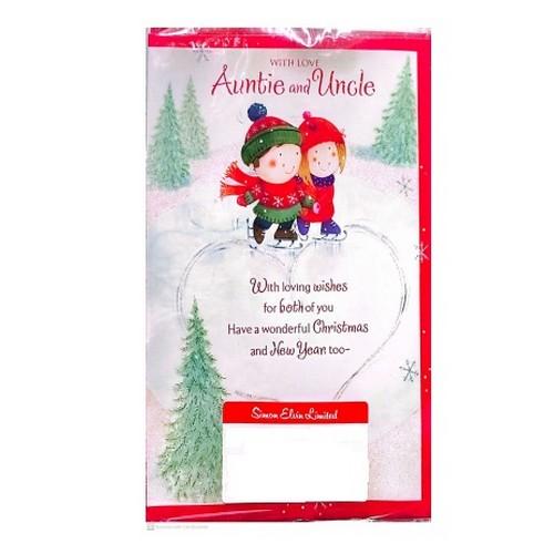 Simon Elvin With Love Auntie And Uncle Christmas Christmas Card (Pack of 12)