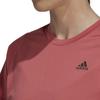 Adidas FW22 Logo Bestickter Rundhals-Pullover Kurzarm-T-Shirt Damen Tops Rosa HK9136