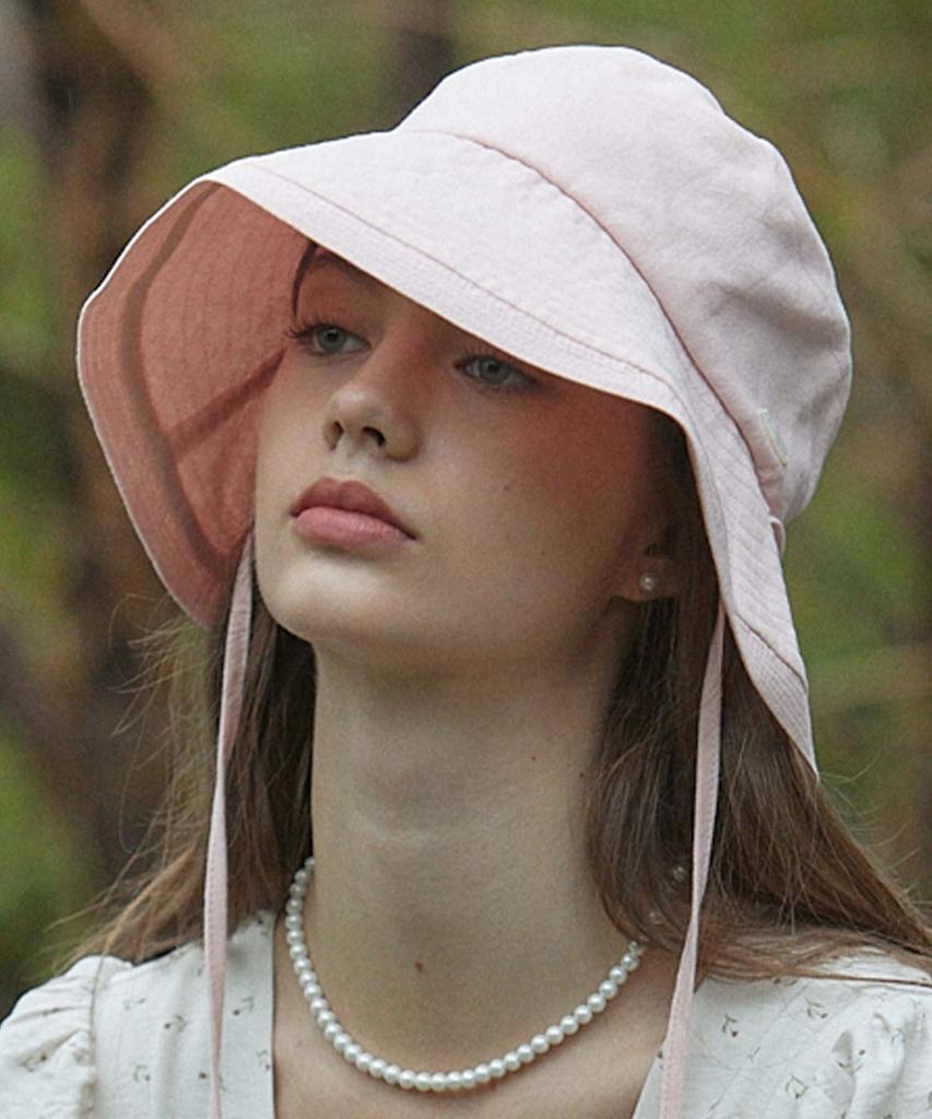 NONLOCAL Linen Ribbon Bucket Hat - Pink