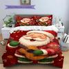 Cute Santa Claus Playing Guitar Print 3-Piece Duvet Cover Set — Soft Bedroom Bedding, Festive Home Decor