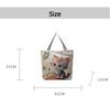 Cute Cartoon Print Single Shoulder Bag Large Capacity Street Style Tote Bag Canvas Bag Students
