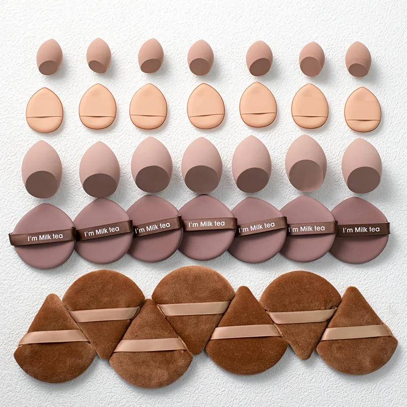 35ks Profesionální sada houbiček - Hydrofilní bez latexu Míchačky na make-up/korektor/konturování | Zjemňující póry Cestovní sada Pro všechny typy pleti