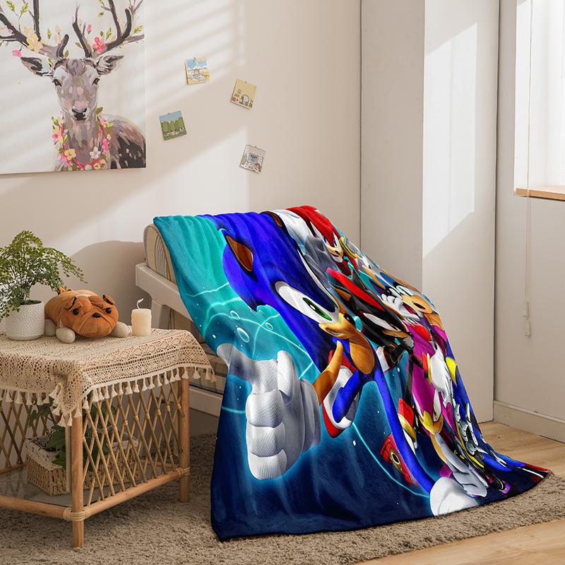 Riman Sonic Series Flannel Fleece Blanket 3D Printed Sofa Blanket Thickened Blanket