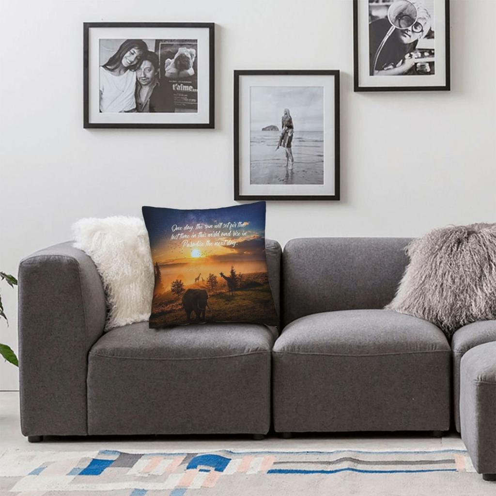 Sunrise In Paradise Jehovah Square Pillowcase Polyester Linen Velvet Pattern Zip Decorative Throw Pillow Case Home Cushion Cover