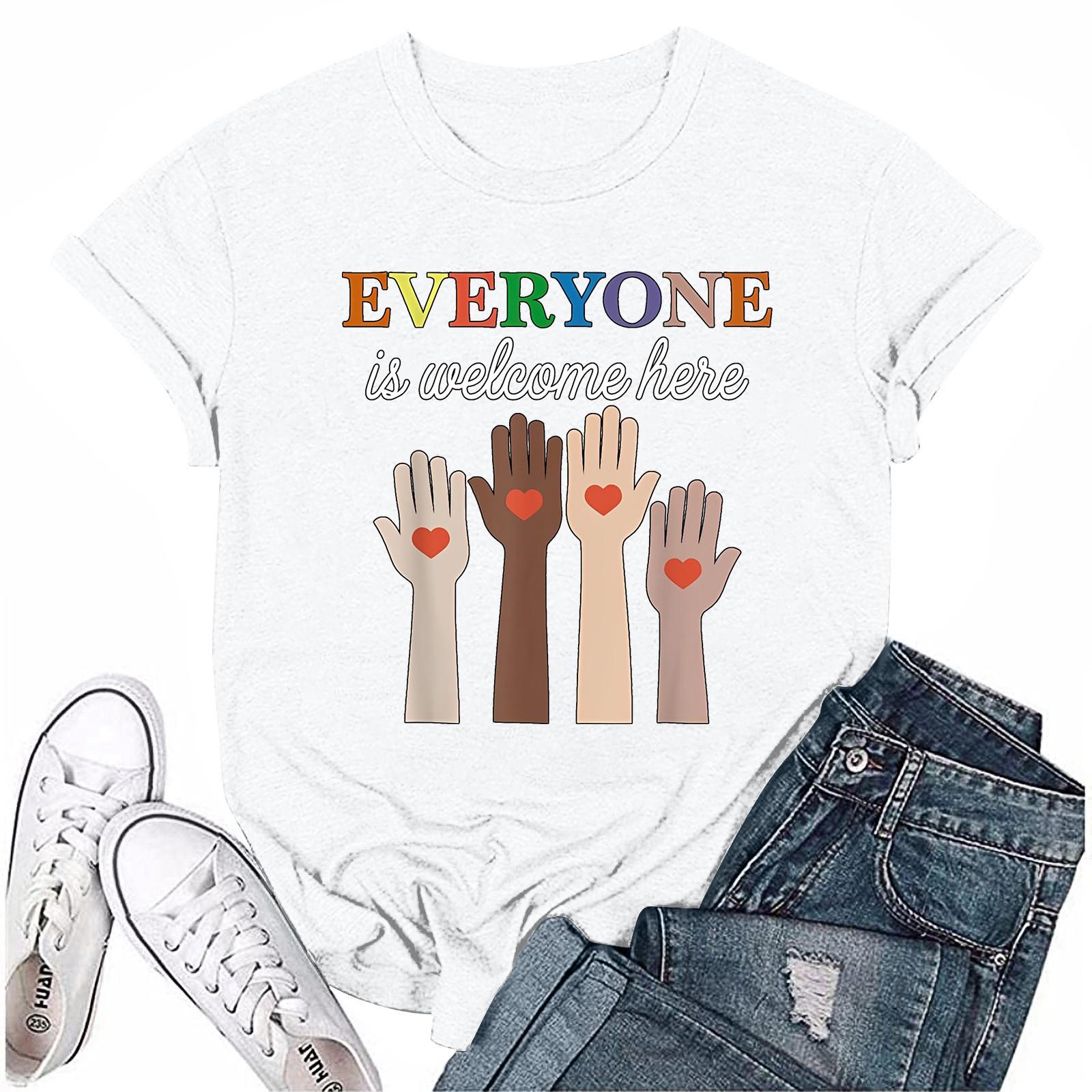 

Взрослые Повседневные Ежедневные Круглый вырез с принтом Короткие рукава Футболка Топ с буквами S белый