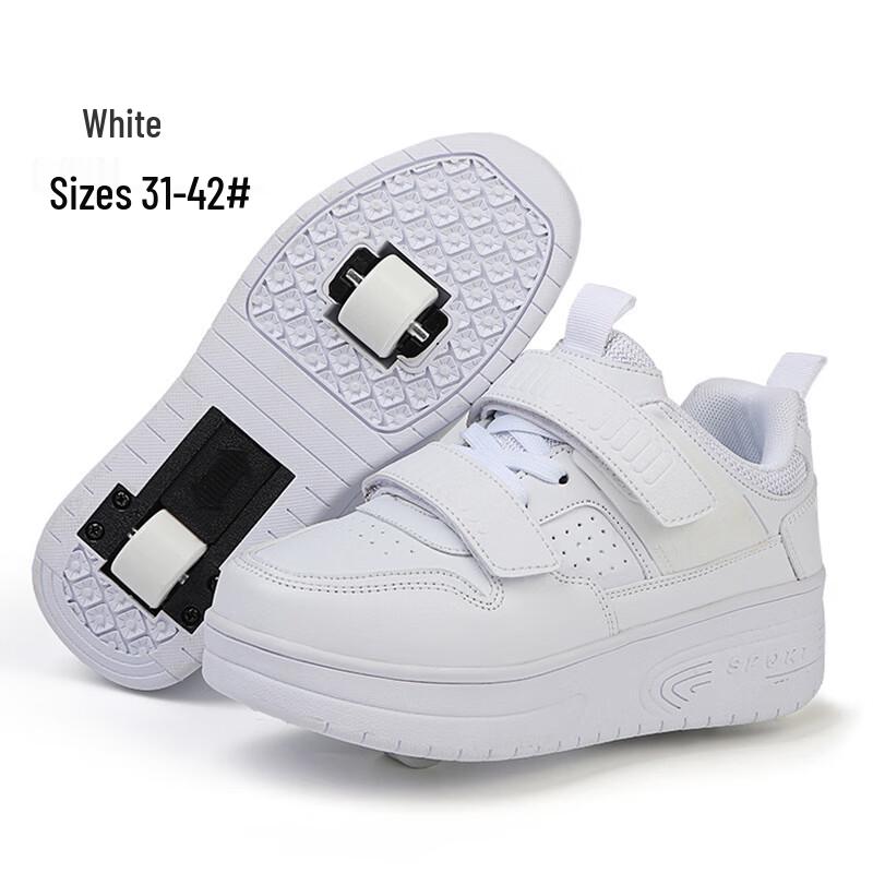 Unisex Double Wheel Retractable Roller Skate Shoes 40
