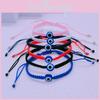 Stylish Geometric Evil Eye Bracelet With Handwoven Multicolor Rope Ideal For Anniversary Celebrations