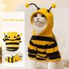 Bee Pet Puppy Coat Apparel Outfit Dog Hoodies Winter Warm Cat Cosplay Costume Holiday Outfit for Small Medium Dogs & Cats